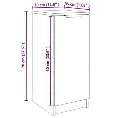 vidaXL Scarpiera Nera 30x35x70 cm in Legno Multistrato