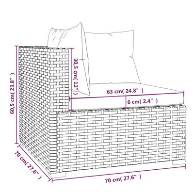 vidaXL Set Divani da Giardino 7 pz con Cuscini in Polyrattan Grigio