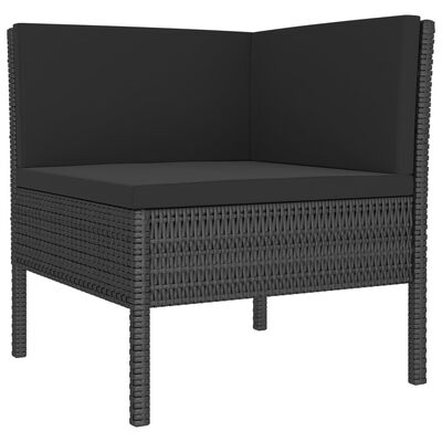 vidaXL Set Divani da Giardino 12 pz con Cuscini in Polyrattan Nero