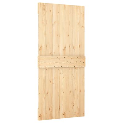 vidaXL Porta Scorrevole con Set Hardware 90x210 cm Legno Massello Pino