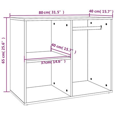 vidaXL Armadietto per Cosmetici Nero 80x40x65 cm in Legno Multistrato