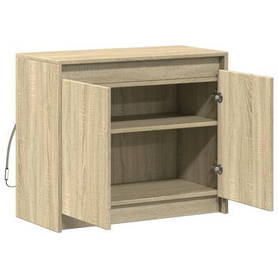 vidaXL Credenza con LED Rovere Sonoma 72x34x61 cm in Legno Multistrato