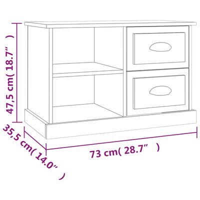 vidaXL Mobile Porta TV Grigio Cemento 73x35,5x47,5cm Legno Multistrato