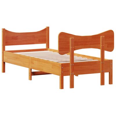 vidaXL Letto senza Materasso Marrone Cera 75x190 cm in Legno di Pino