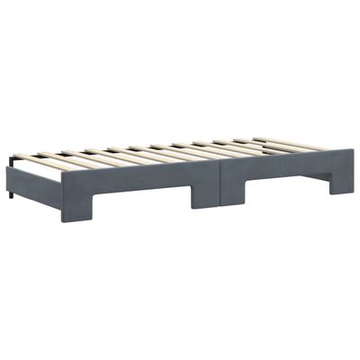 vidaXL Divano Letto Estraibile Cassetti Grigio Scuro 90x200cm Velluto