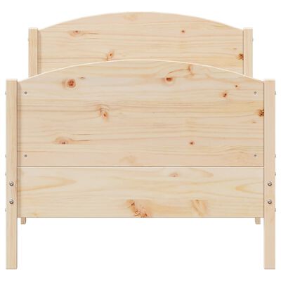 vidaXL Letto senza Materasso 75x190 cm in Legno Massello Pino