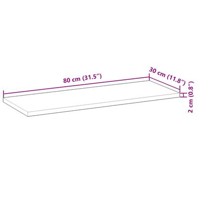 vidaXL Mensole da Parete 2 pz 80x30x2 cm Legno Acacia Non Trattato