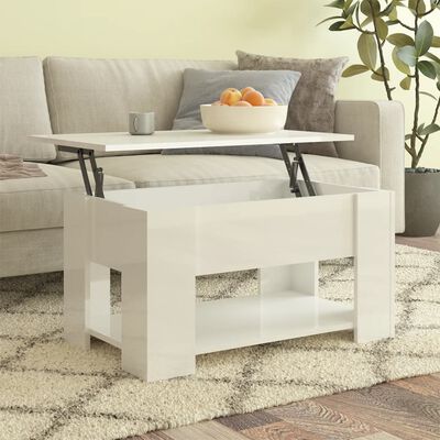 vidaXL Tavolino Salotto Bianco Lucido 79x49x41 cm in Legno Multistrato