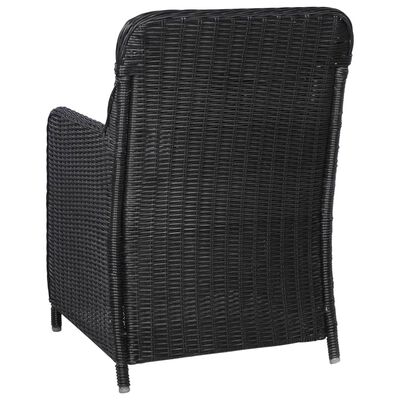 vidaXL Set Mobili da Pranzo per Giardino 3 pz Nero