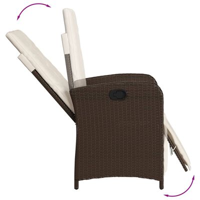 vidaXL Set da Pranzo da Giardino 9pz con Cuscini Marrone in Polyrattan