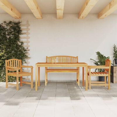 vidaXL Set da Pranzo per Giardino 4 pz in Legno Massello di Teak