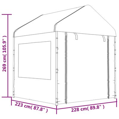 vidaXL Gazebo con Tetto Bianco 17,84x2,28x2,69 m in Polietilene