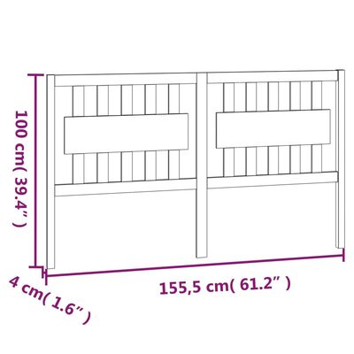 vidaXL Testiera per Letto Bianca 155,5x4x100 cm Legno Massello di Pino