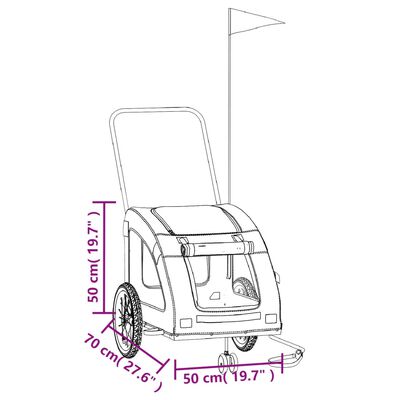 vidaXL Rimorchio da Bici per Animali Verde Oxford e Ferro