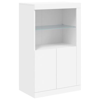 vidaXL Credenza con Luci LED Bianca 181,5x37x100 cm