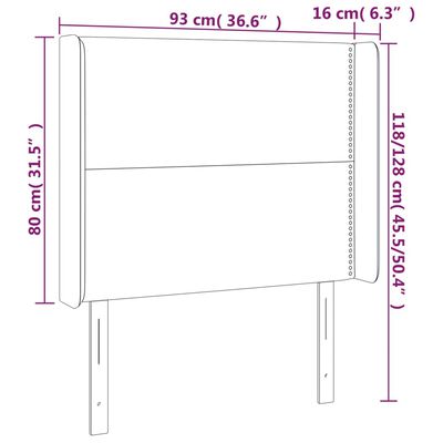 vidaXL Testiera ad Orecchio Grigio 93x16x118/128 cm in Similpelle