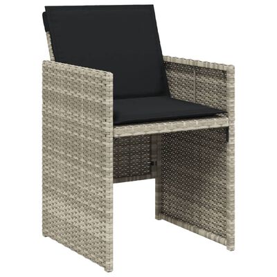 vidaXL Set da Pranzo da Giardino 13pz con Cuscini Grigio in Polyrattan