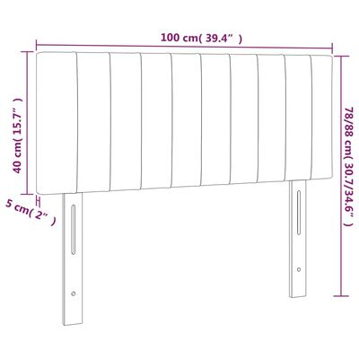 vidaXL Testiera a LED Tortora 100x5x78/88 cm in Tessuto