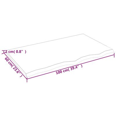 vidaXL Ripiano Muro Marrone Chiaro 100x60x2cm Massello Rovere Trattato