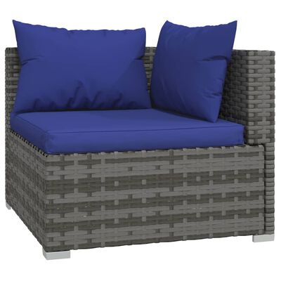 vidaXL Set Divani da Giardino 4 pz con Cuscini in Polyrattan Grigio