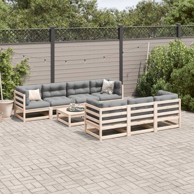 vidaXL Set Divani da Giardino 8 pz con Cuscini Legno Massello di Pino