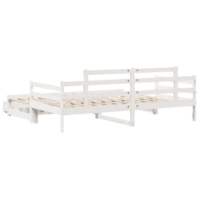 vidaXL Dormeuse Letto Estraibile e Cassetti Bianca 80x200cm Legno Pino