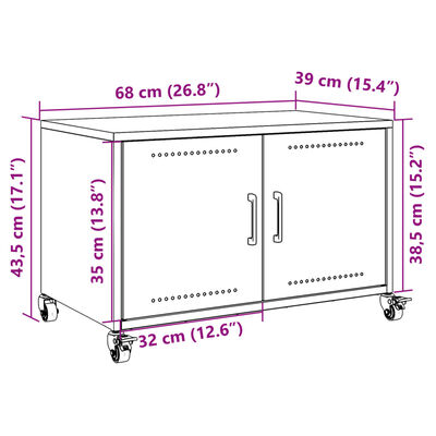 vidaXL Mobile TV Rosa 68x39x43,5 cm in Acciaio