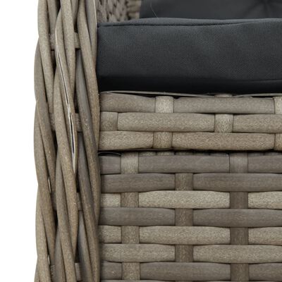 vidaXL Set da Bistrò 3 pz con Cuscini Grigio in Polyrattan