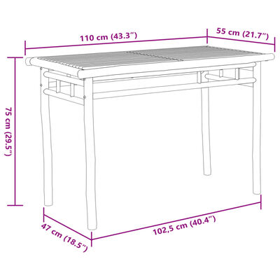 vidaXL Tenda da Pranzo da Giardino 110x55x75 cm in Bambù