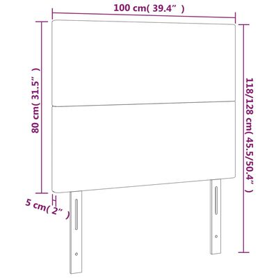 vidaXL Testiera a LED Grigio 100x5x118/128cm in Similpelle