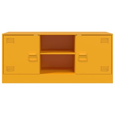 vidaXL Mobile Porta TV Giallo Senape 99x39x44 cm in Acciaio