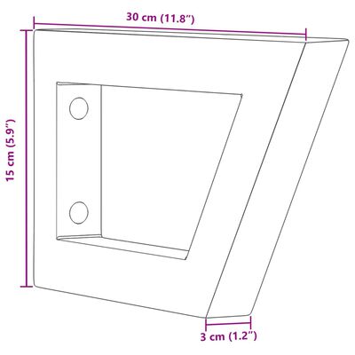 vidaXL Reggimensole per Lavabo 2 pz Bianche Trapezio in Acciaio