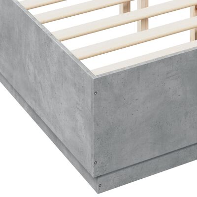 vidaXL Giroletto Luci LED Grigio Cemento 140x190 cm Legno Multistrato