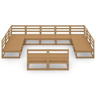 vidaXL Set Divani da Giardino 11 pz in Legno Massello di Pino