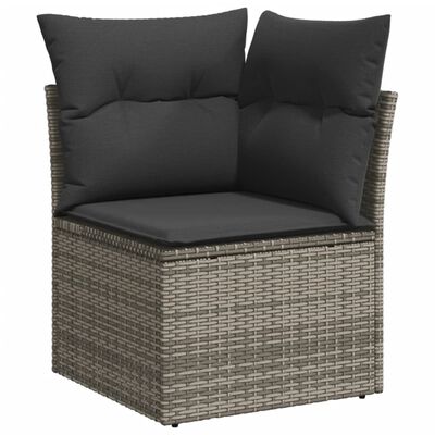 vidaXL Set Divano da Giardino 10 pz con Cuscini Grigio in Polyrattan