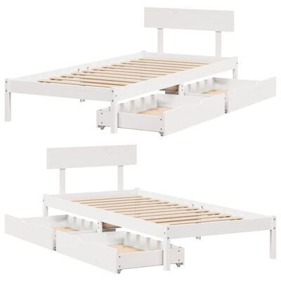 vidaXL Letto senza Materasso Bianco 90x200 cm Legno Massello di Pino