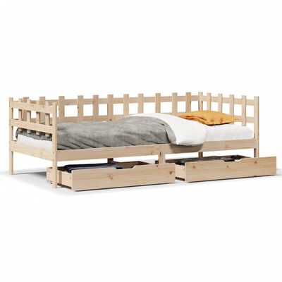 vidaXL Dormeuse con Cassetti 80x200 cm in Legno Massello di Pino