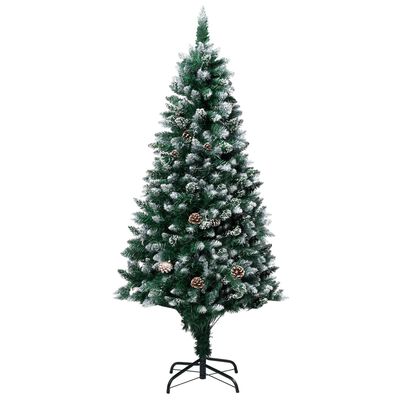 vidaXL Albero di Natale Preilluminato con Palline e Pigne 210 cm