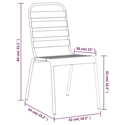 vidaXL Set da Pranzo da Giardino 3 pz in Acciaio Antracite