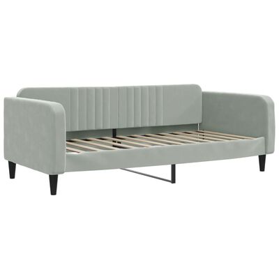 vidaXL Divano Letto Estraibile Cassetti Grigio Chiaro 100x200 Velluto