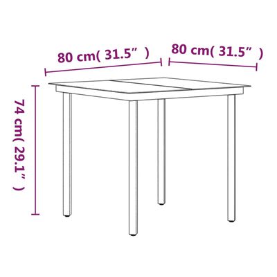 vidaXL Set da Pranzo da Giardino 3 pz con Cuscini Grigio e Nero