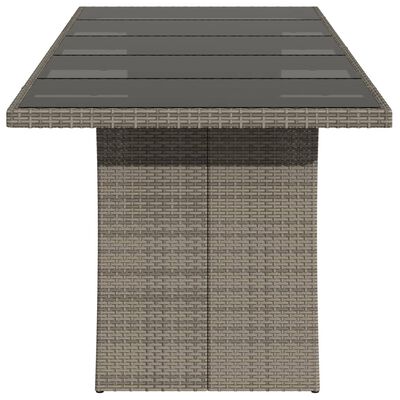 vidaXL Tavolo da Giardino Piano in Vetro Grigio 240x90x75cm Polyrattan