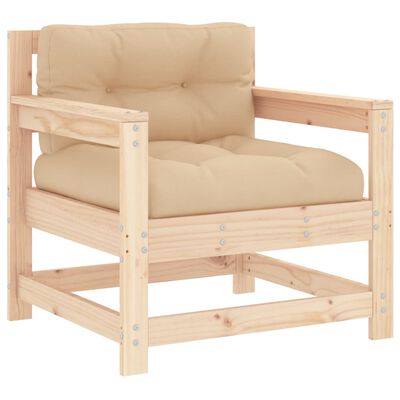 vidaXL Set Divani da Giardino 7 pz con Cuscini in Legno Massello