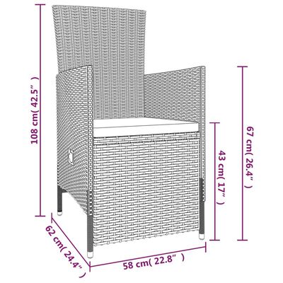 vidaXL Set da Pranzo da Giardino 9 pz con Cuscini Beige