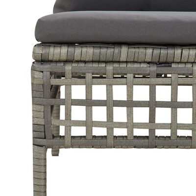 vidaXL Set Divani da Giardino 5 pz con Cuscini in Polyrattan Grigio