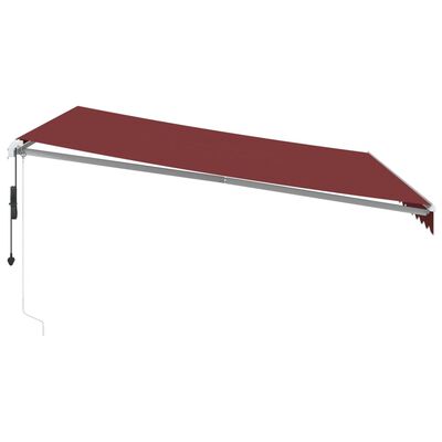 vidaXL Tenda da Sole Retrattile Automatica Bordò 400x300 cm