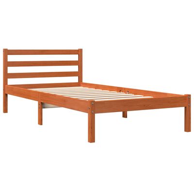 vidaXL Letto senza Materasso Marrone Cera 75x190 cm in Legno di Pino