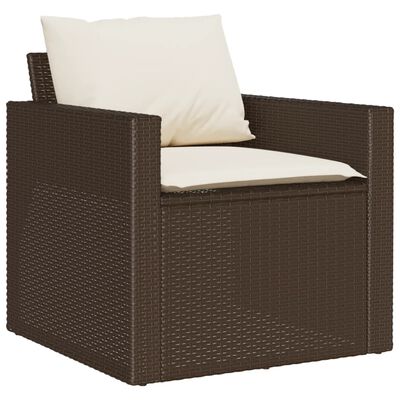 vidaXL Set Divano da Giardino 6 pz con Cuscini Marrone in Polyrattan