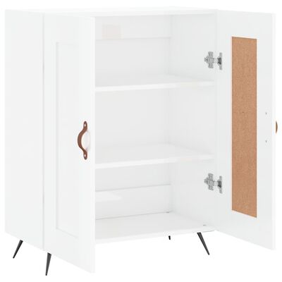 vidaXL Credenza 69,5x34x90 cm in Legno Multistrato Bianco Lucido