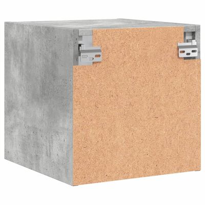 vidaXL Comodini con Ante in Vetro 2pz Grigio Cemento 35x37x35 cm